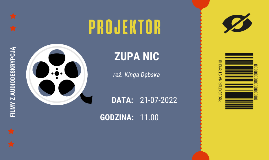 Projektor z audiodeskrypcją „Zupa nic"