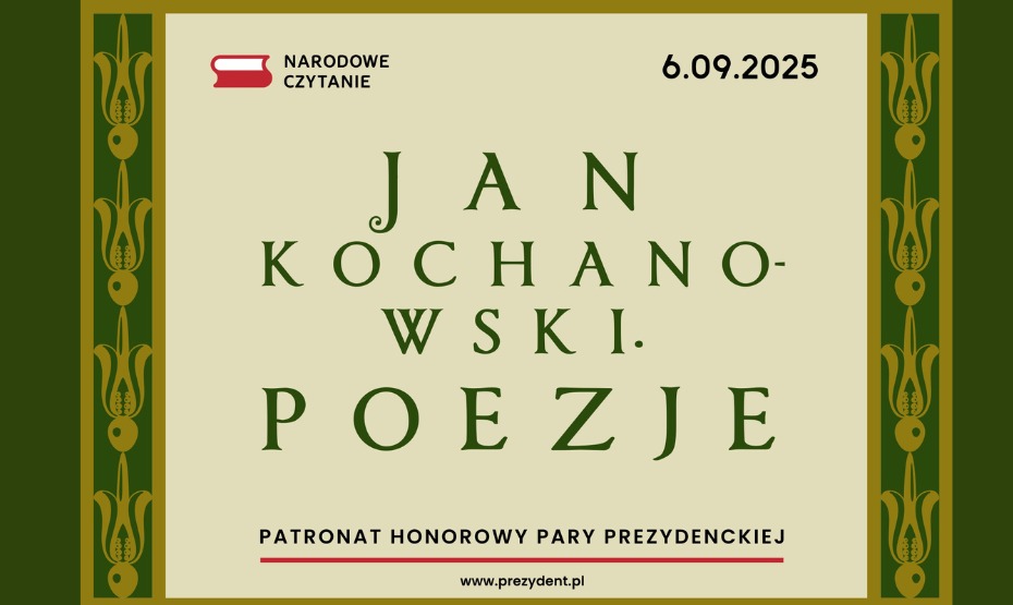 Narodowe Czytanie 2025 - poezja Jana Kochanowskiego